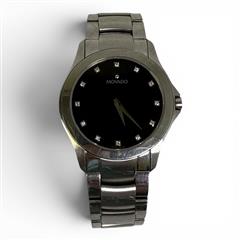Movado Masino 84 G2 1855 Diamond Black Dial Men's Stainless Watch